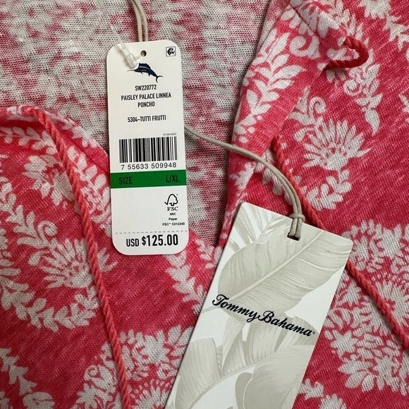 NWT Tommy Bahama Paisley Palace Linnea Poncho, Tutti Frutti - Picture 10 of 14